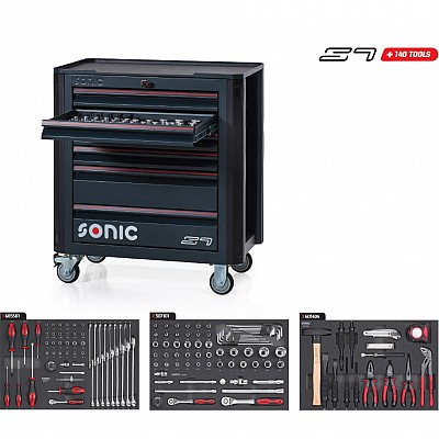 SONIC NEXT S7 VOZIČEK Z ORODJEM, 140 kos