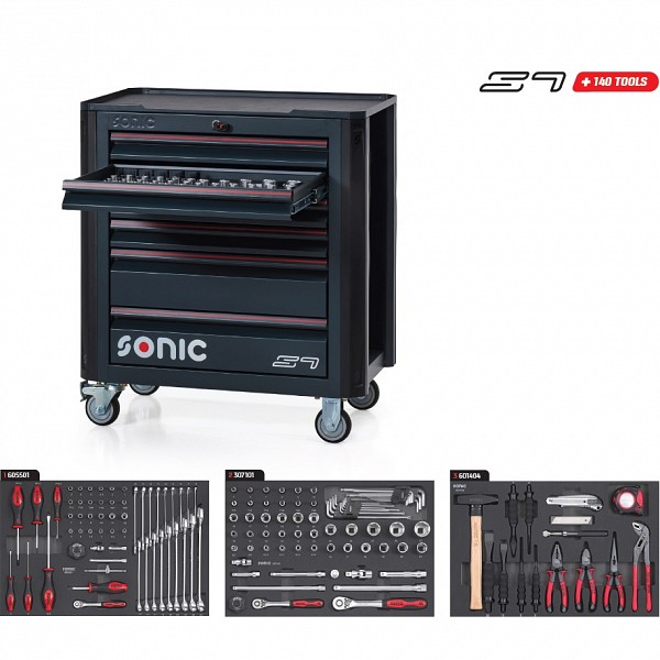 SONIC NEXT S7 VOZIČEK Z ORODJEM, 140 kos