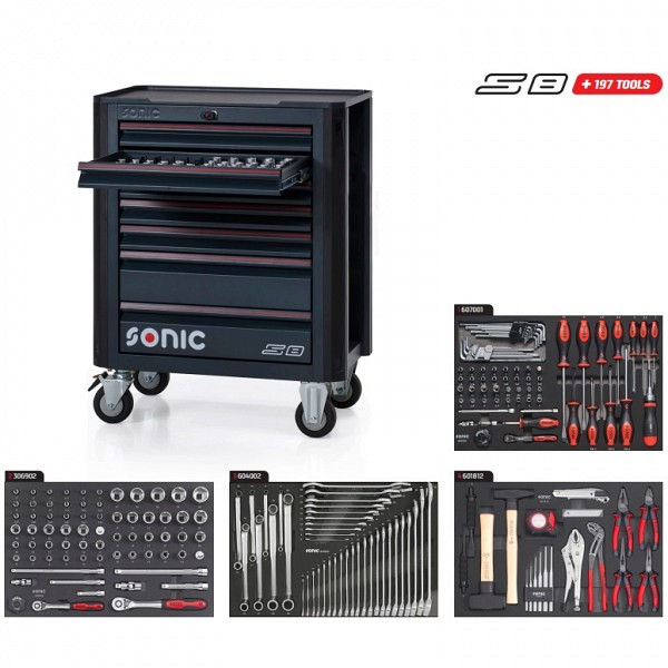 SONIC NEXT S8 VOZIČEK Z ORODJEM, 197 kos