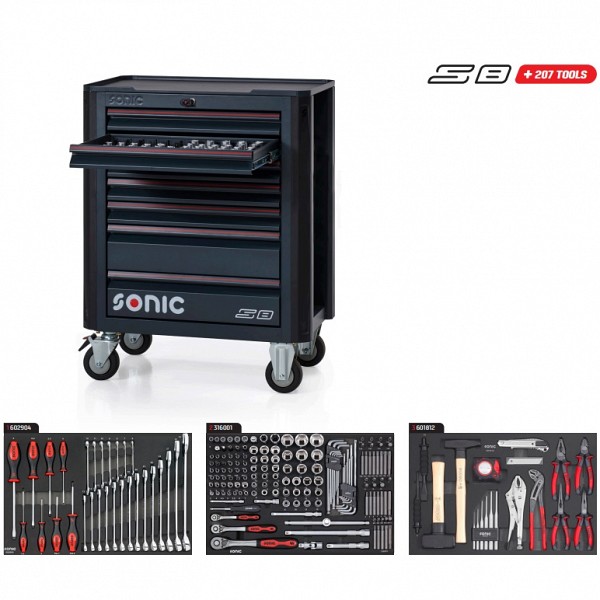 SONIC NEXT S8 VOZIČEK Z ORODJEM, 207 kos