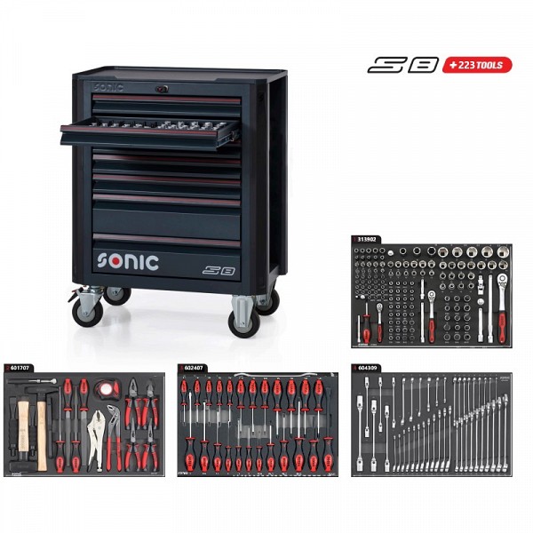 SONIC NEXT S8 VOZIČEK Z ORODJEM, 223 kos