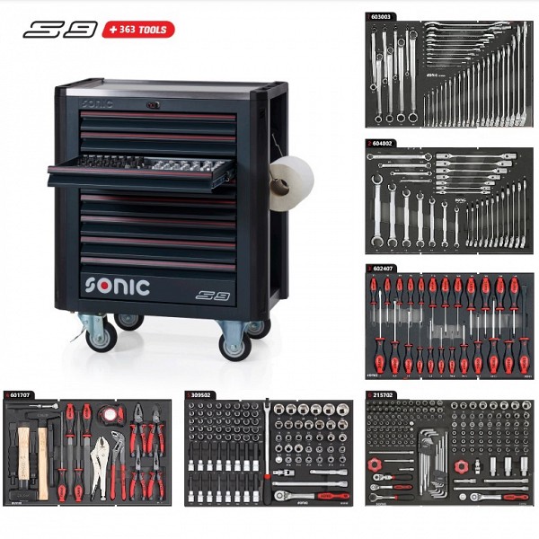 SONIC NEXT S9 VOZIČEK Z ORODJEM, 363 kos