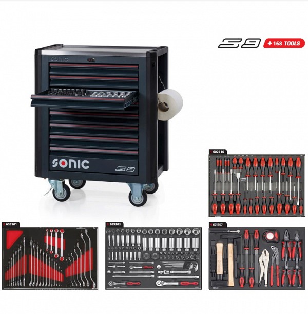 SONIC NEXT S9 VOZIČEK Z ORODJEM, 168 kos SEA